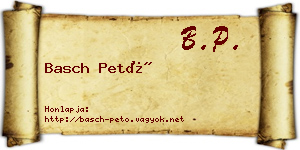 Basch Pető névjegykártya